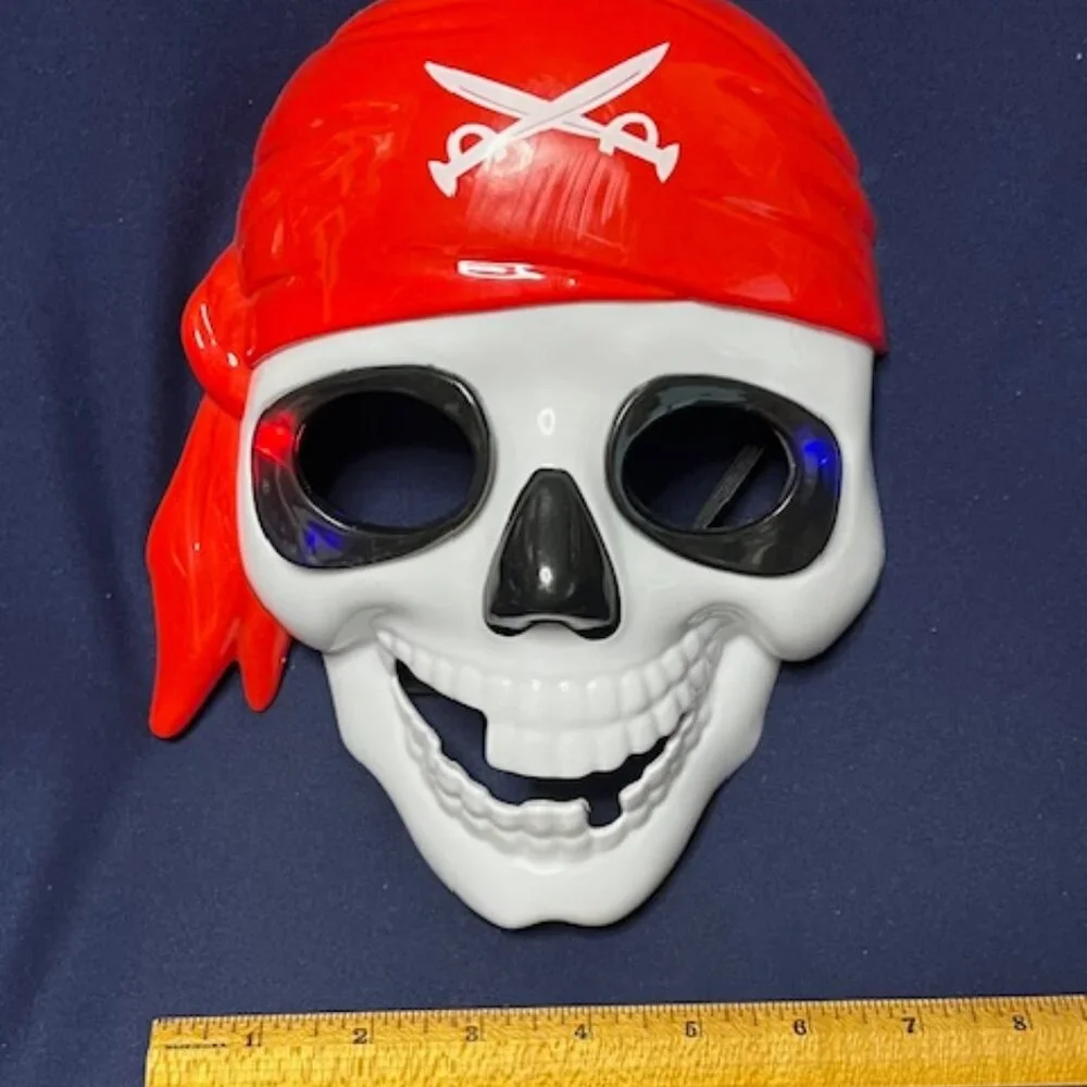 Pirate Skull Light-Up Mask Hard Plastic Halloween Party Adult/Youth